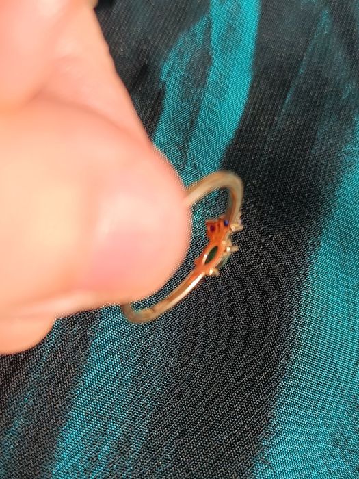 Pierścionek złoty 3 kamienie, Jubiler Yes, roz13, pr585