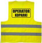 kamizelka odblaskowa, kamizelka z nadrukiem operator koparki, operator