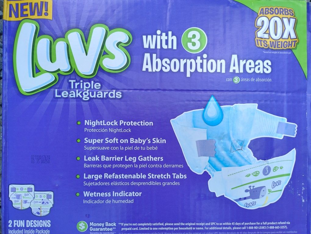 Підгузники Pampers Luvs 3 168 шт. США