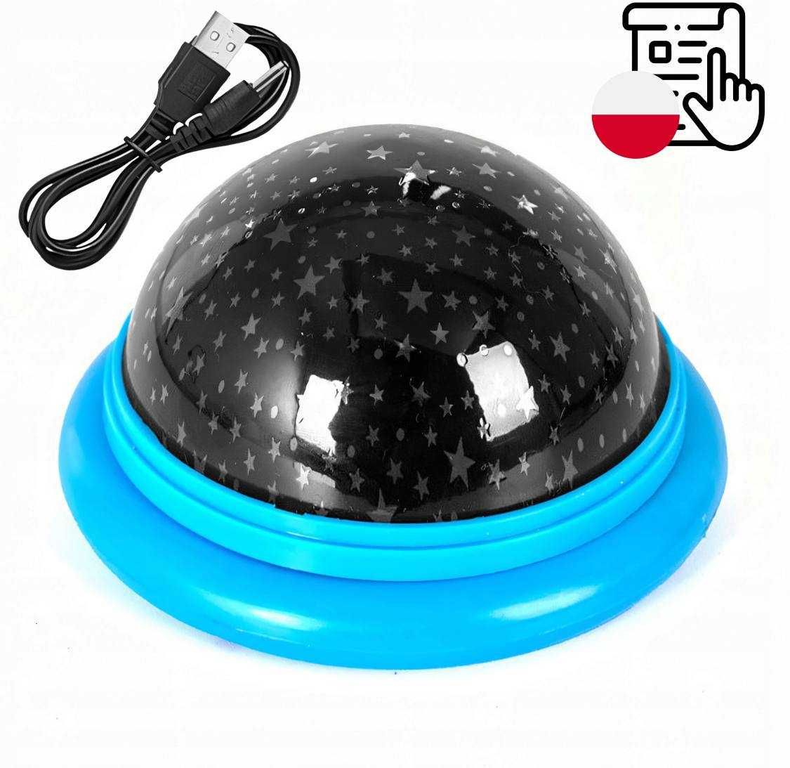 PROJEKTOR GWIAZD lampka nocna led usb/baterie rzutnik nieba dla dzieci