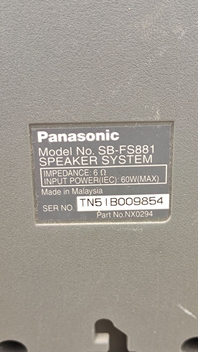 Акустика Panasonic SB-FS881
Panasonic

Model No. SB-FS881
Model No. SB