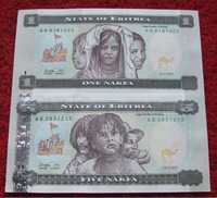 ERYTREA Kolekcjonerskie Banknoty - 2 sztuki UNC