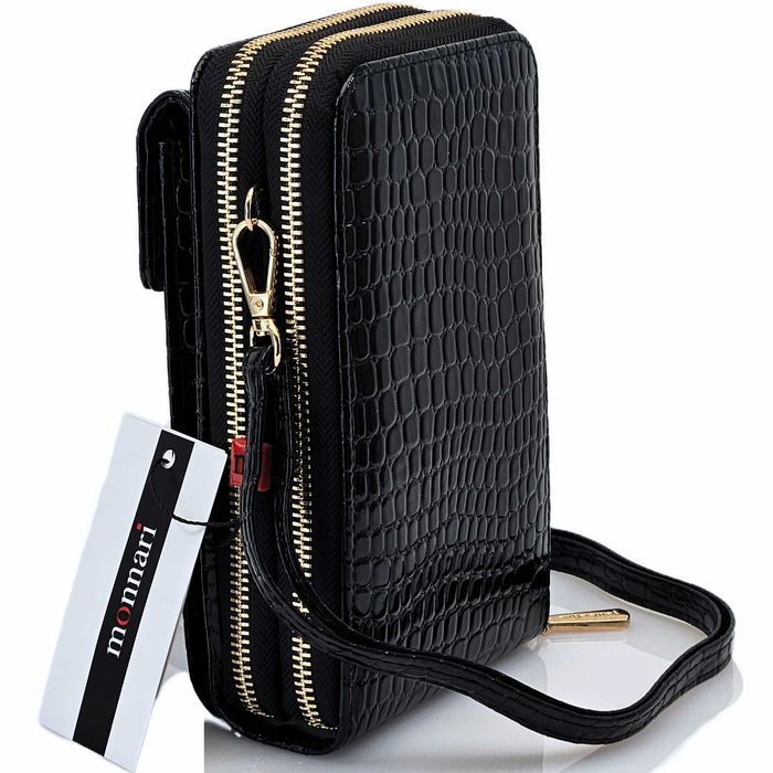 Torebka Damska Listonoszka MONNARI Skóra Eko Torebko-Portfel Na Ramię