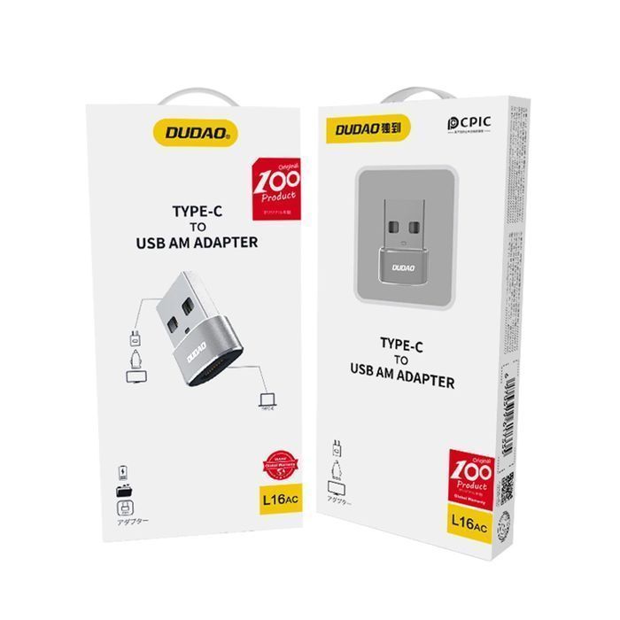 Dudao adapter przejściówka ze złącza USB Type-C na USB czarny