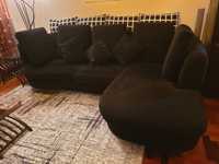 Sofa chaise longue Preto