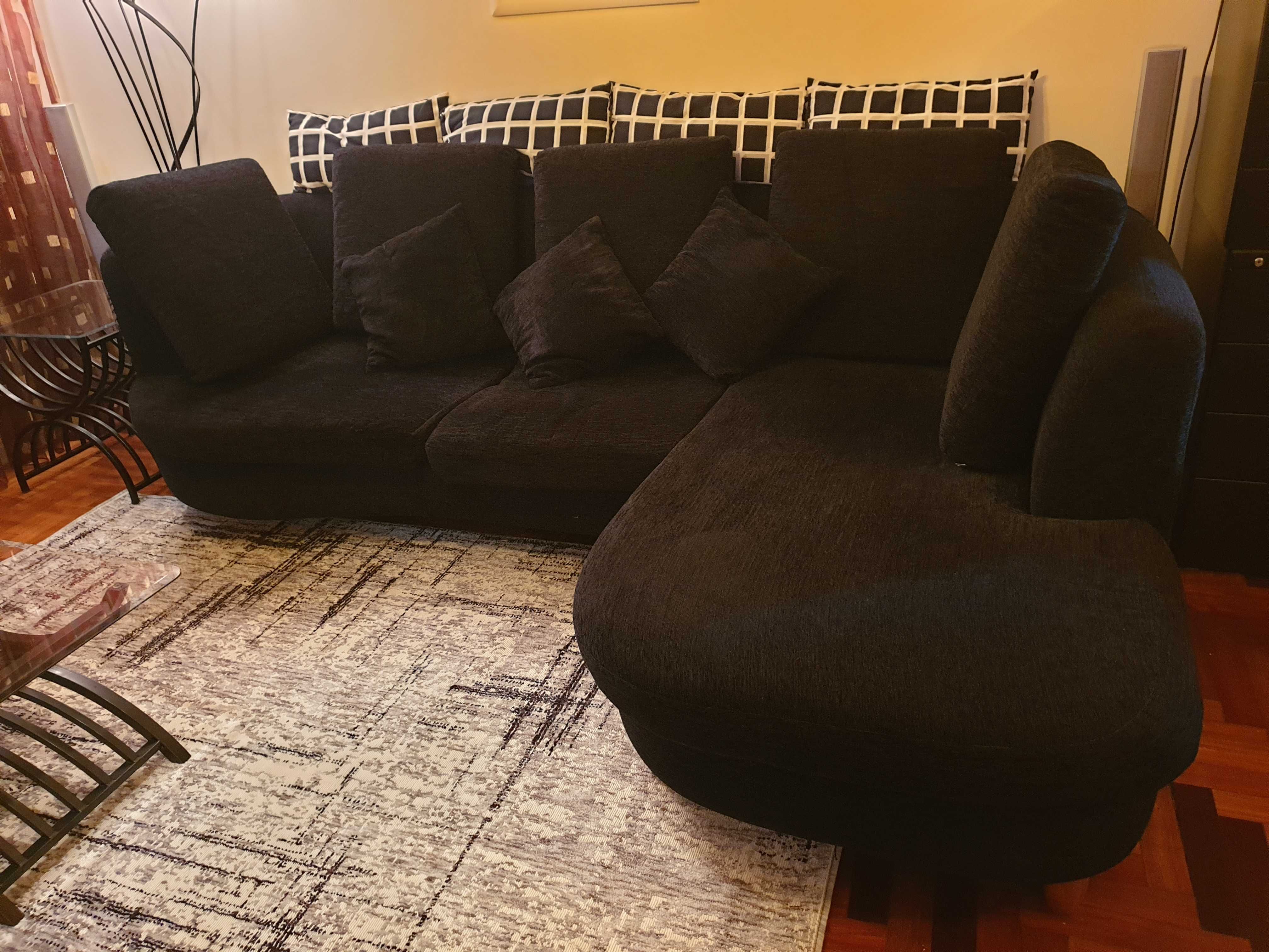 Sofa chaise longue Preto