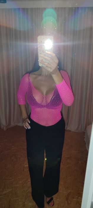 Body koronkowe siateczka kabaretka bodystocking z cekinami pole dance