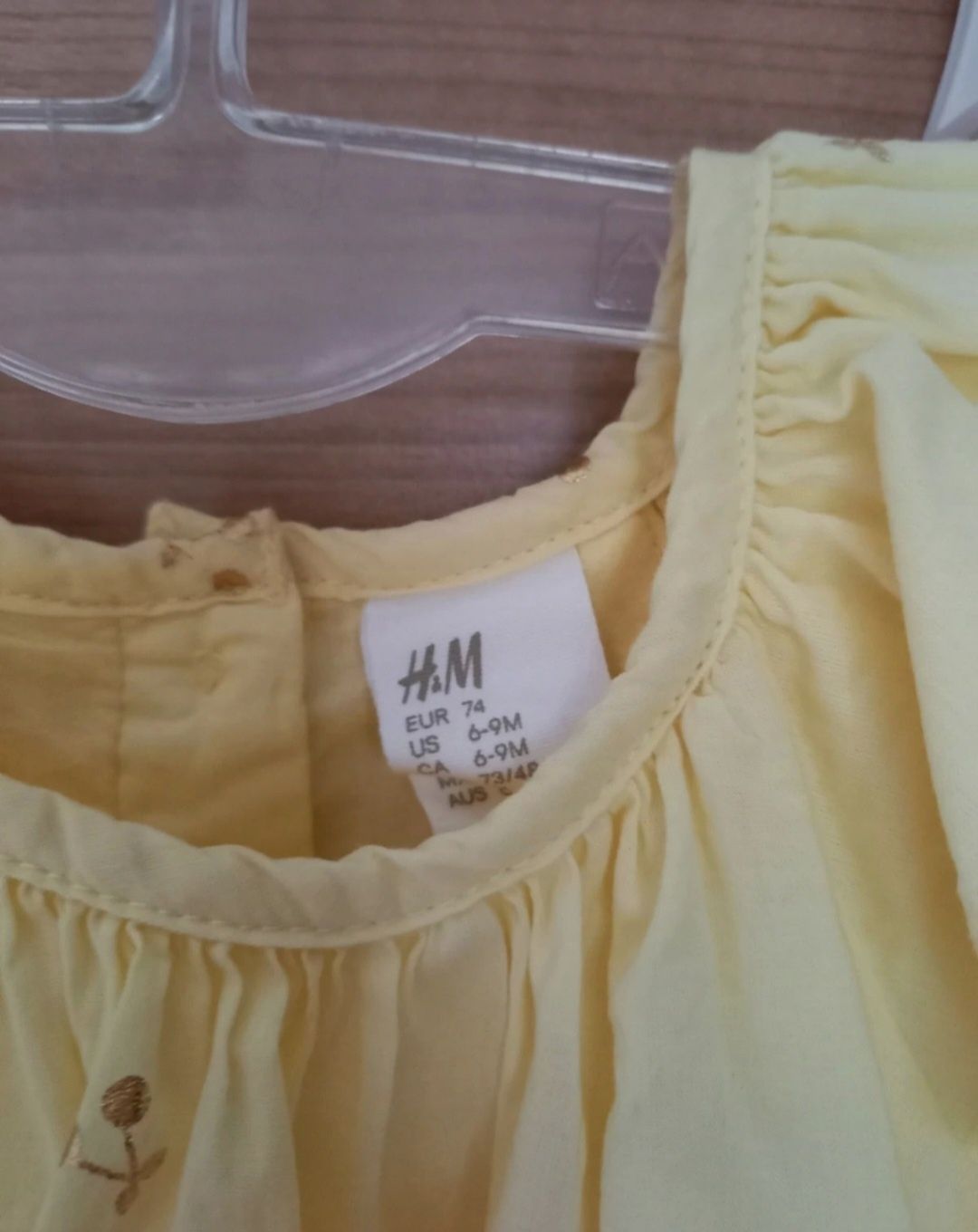 Nowa trapezowa sukienka żółta H&M 74