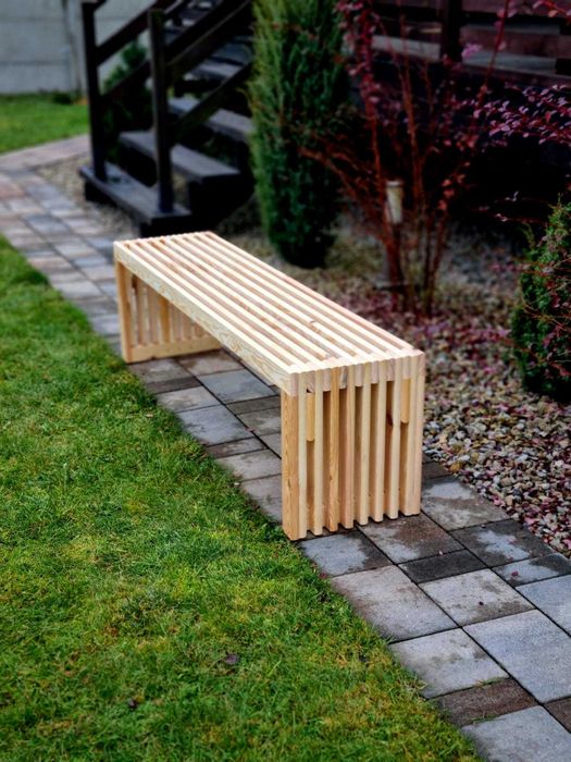 Ławka lamelowa drewniana, ławka ogrodowa, siedzisko drewniane 150cm