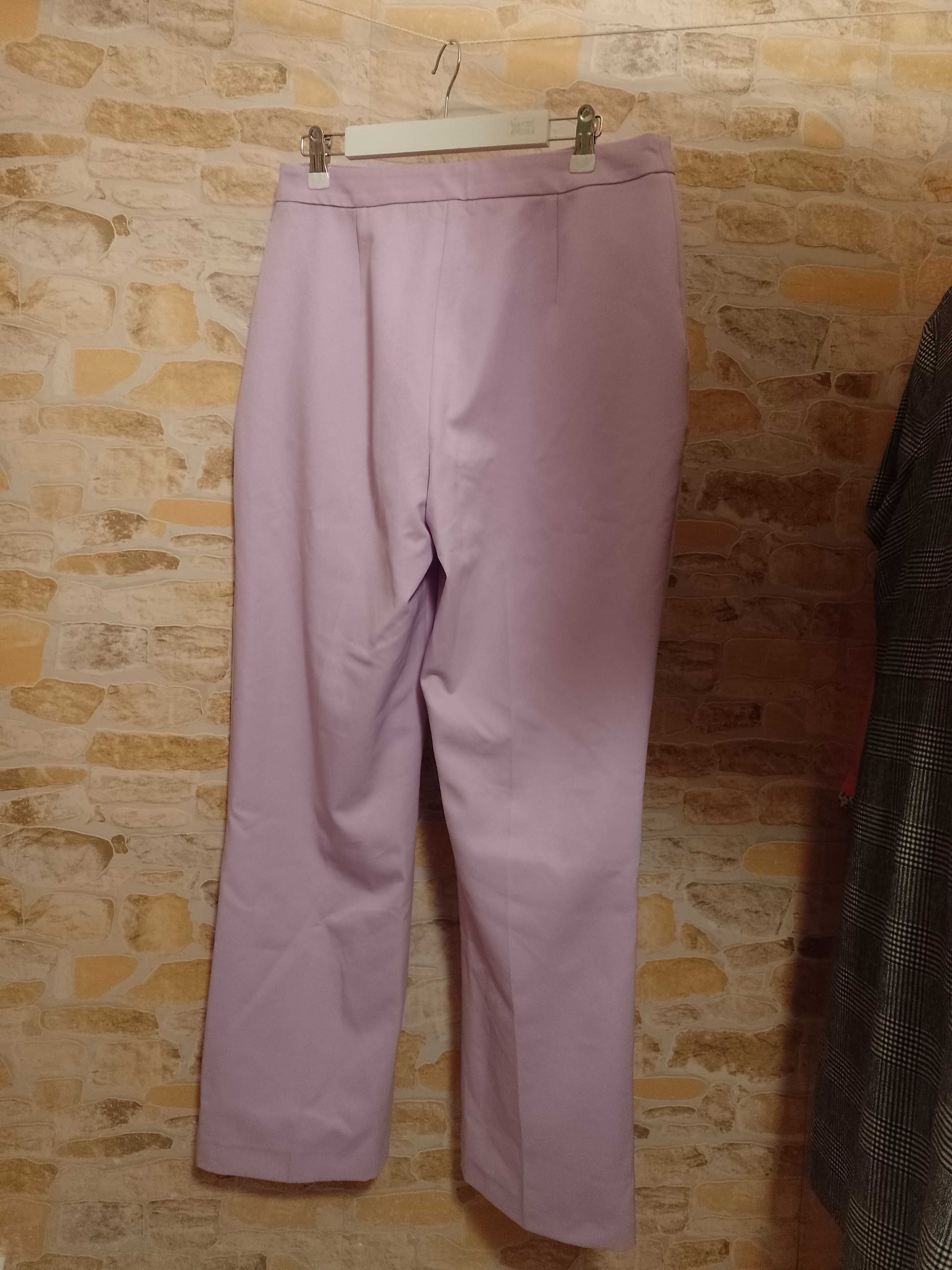 (40/L) Fioletowe spodnie garniturowe z Londynu, NOWE