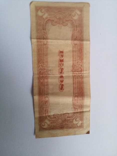 Nota japonesa das Filipinas, de 5 Pesos, 1942