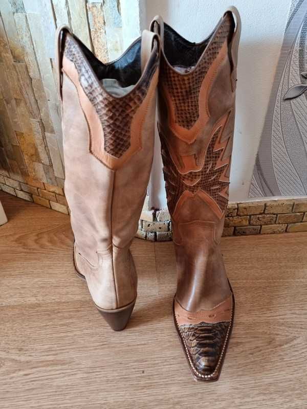 Kowbojki skórzane  Sancho boots r.38  / 37 JAK NOWE