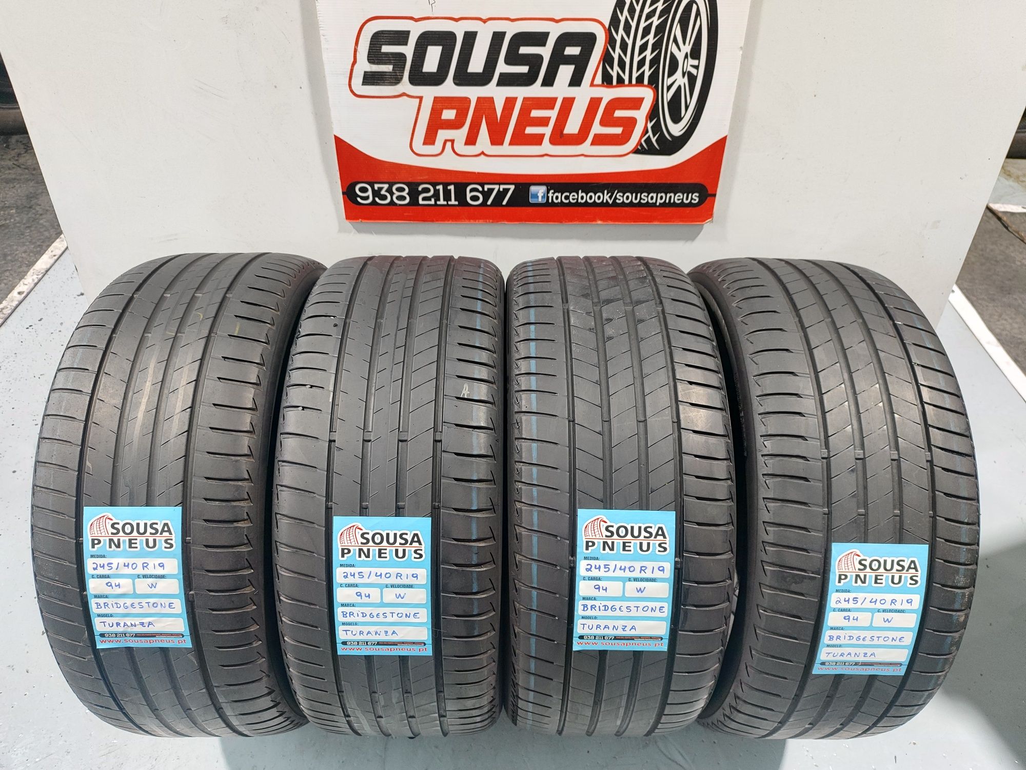 4  pneus Semi novos 245-40R19 Bridgestone - Oferta dos Portes
