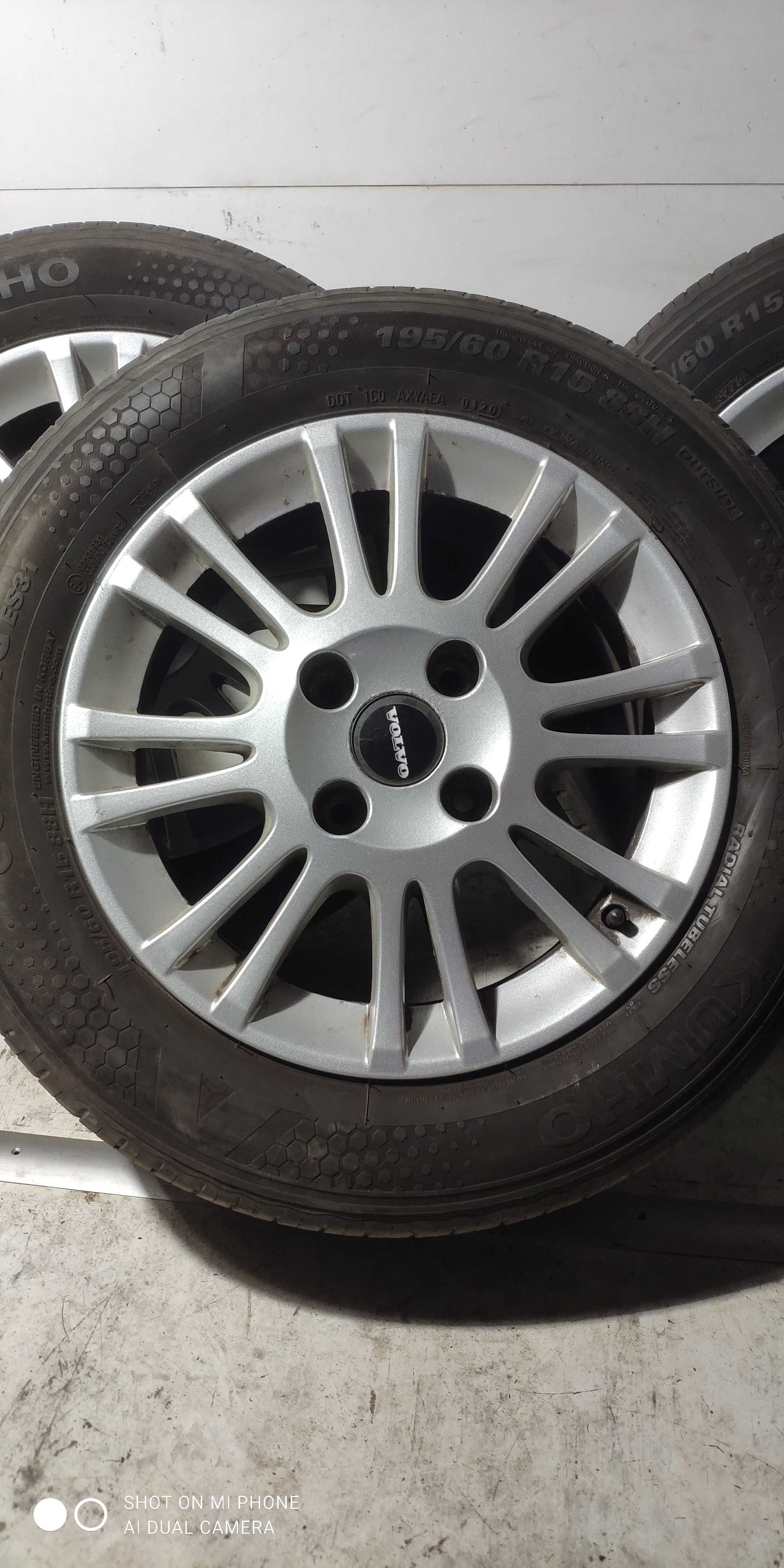 Koła 195/60R15 KUMHO 4x114,3 VOLVO S40 V40 alusy 15 komplet lato 4szt