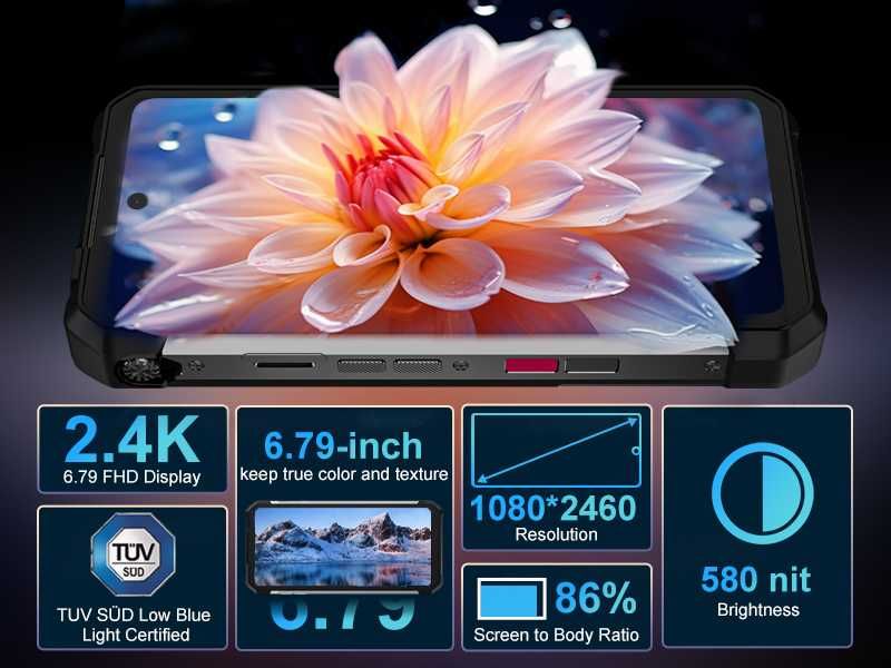 Unihertz 8849 TANK 3S, проектор, 24/256Gb и 36/512Gb, 50/64NV/50Mp