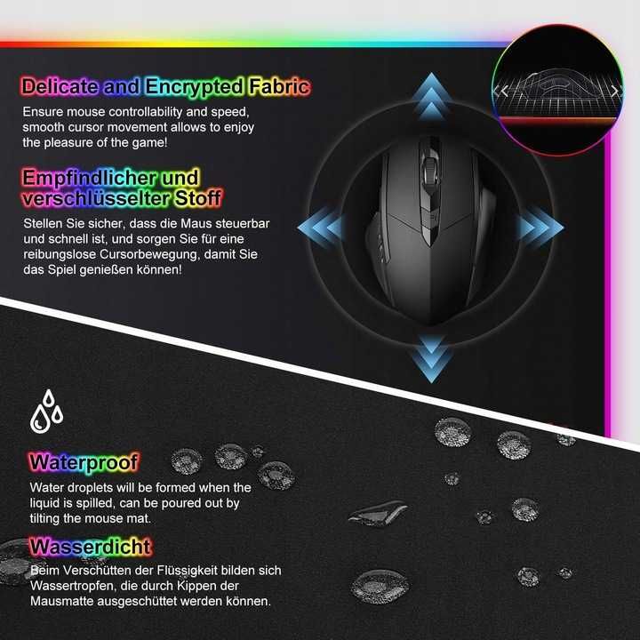 WOTEK gms-x5 Podkładka pod mysz 80x30 RGB LED