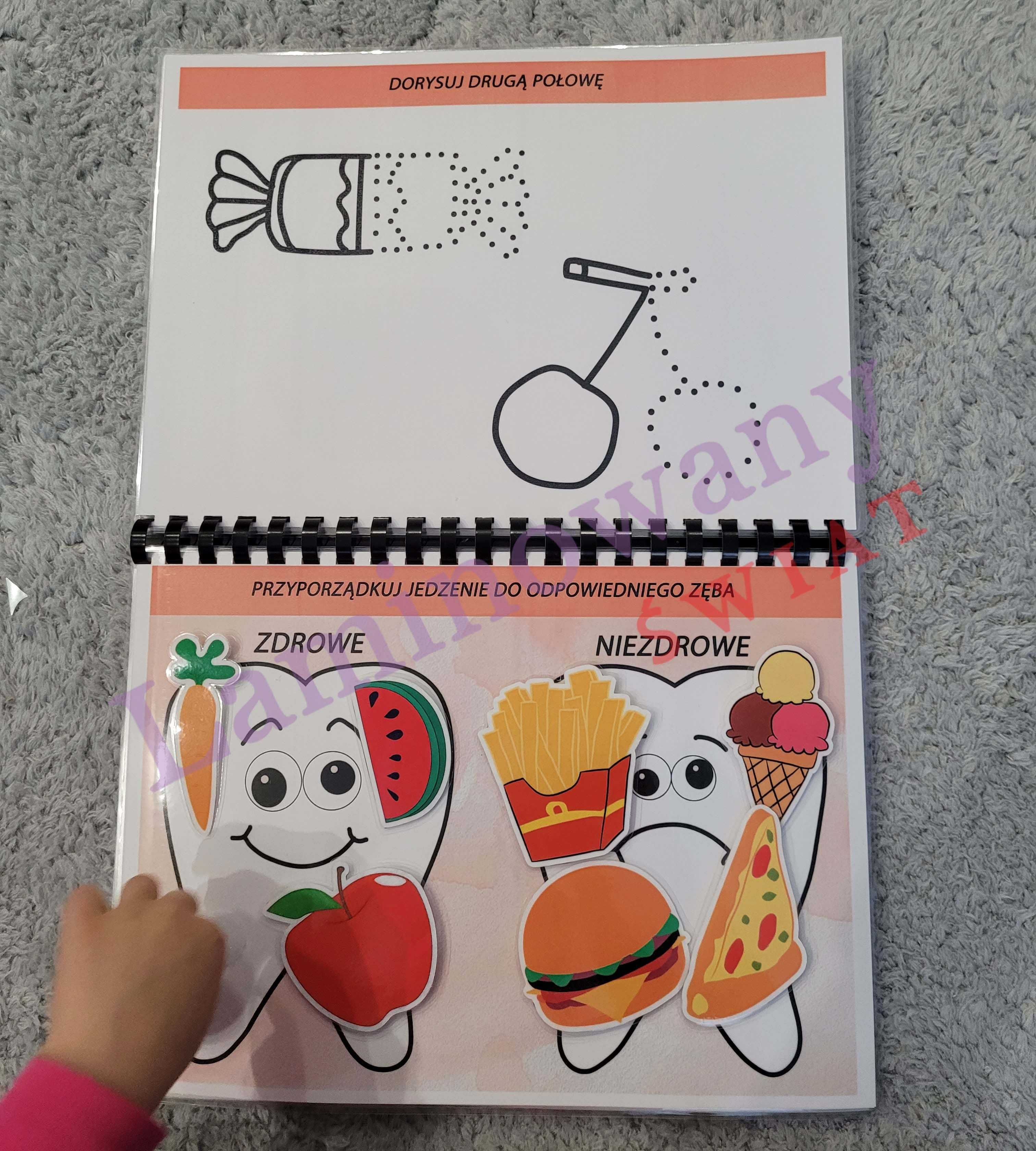 Książeczka aktywizująca Warzywa i owoce A4, lamibook