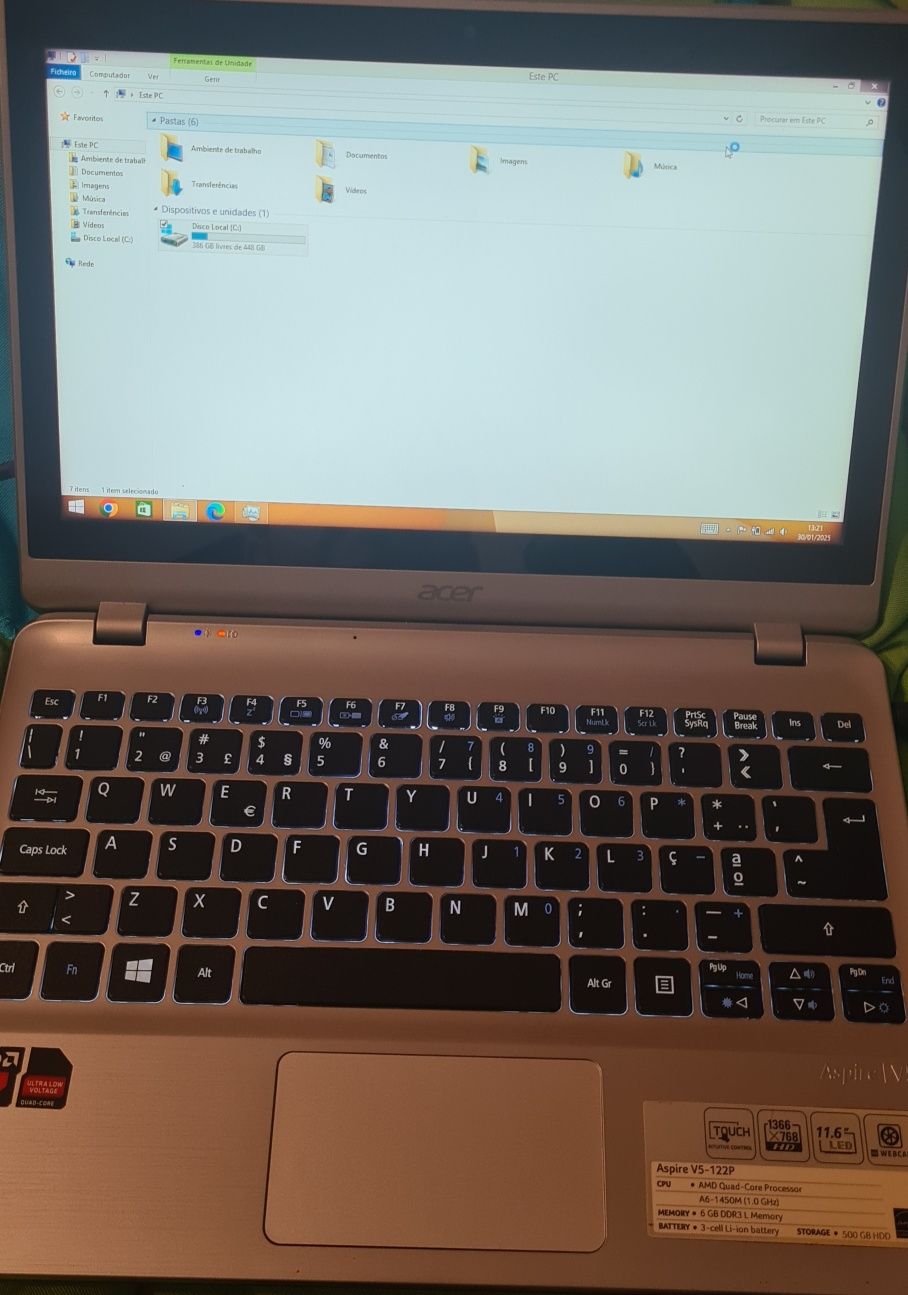 Portátil tatil Acer Aspire v5 11.6''