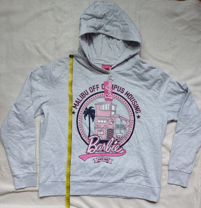 Bluza NOWA szara z kapturem Barbie