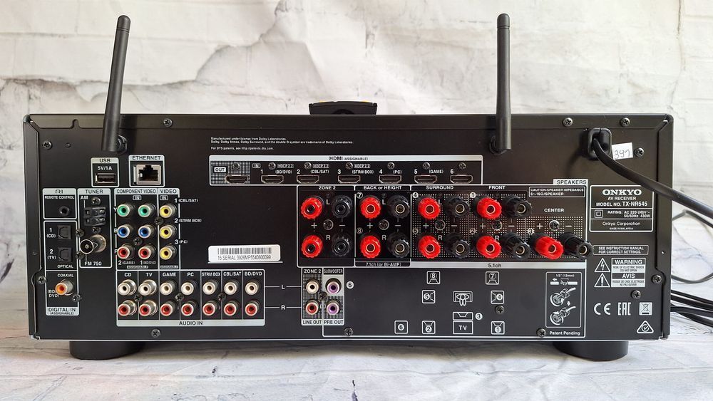 7.2 Onkyo TX-NR545 Wifi Bluetooth 4K ARC Optyk USB