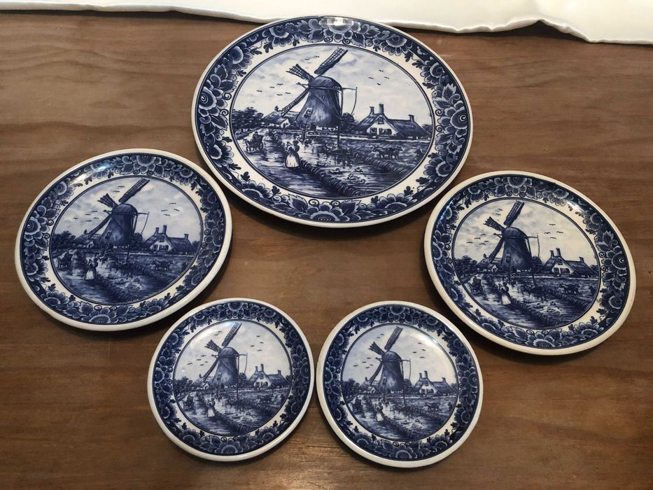 Conjunto pratos pintados à mão