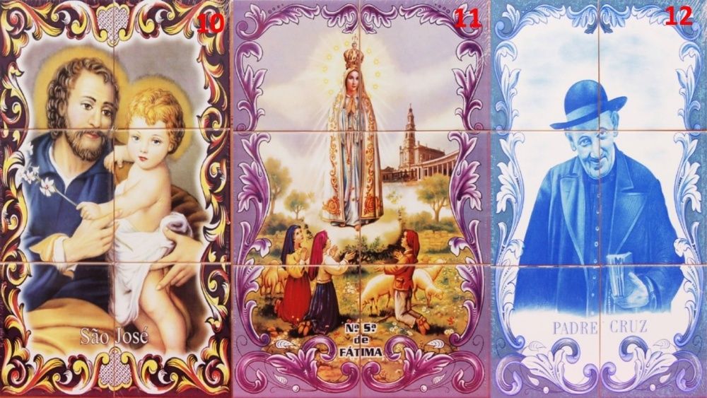Painéis de Azulejos São José João António Sagrado Coração Jesus Maria