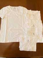 Pakiet 5 szt.  koszulek białych H&M z krótkim rękawem  rozm. 158/164
