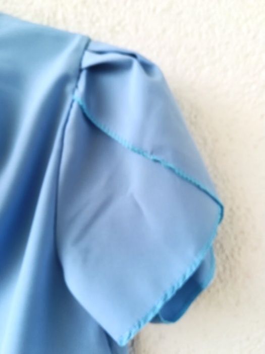bluzka błękitna letnia szyfonowa