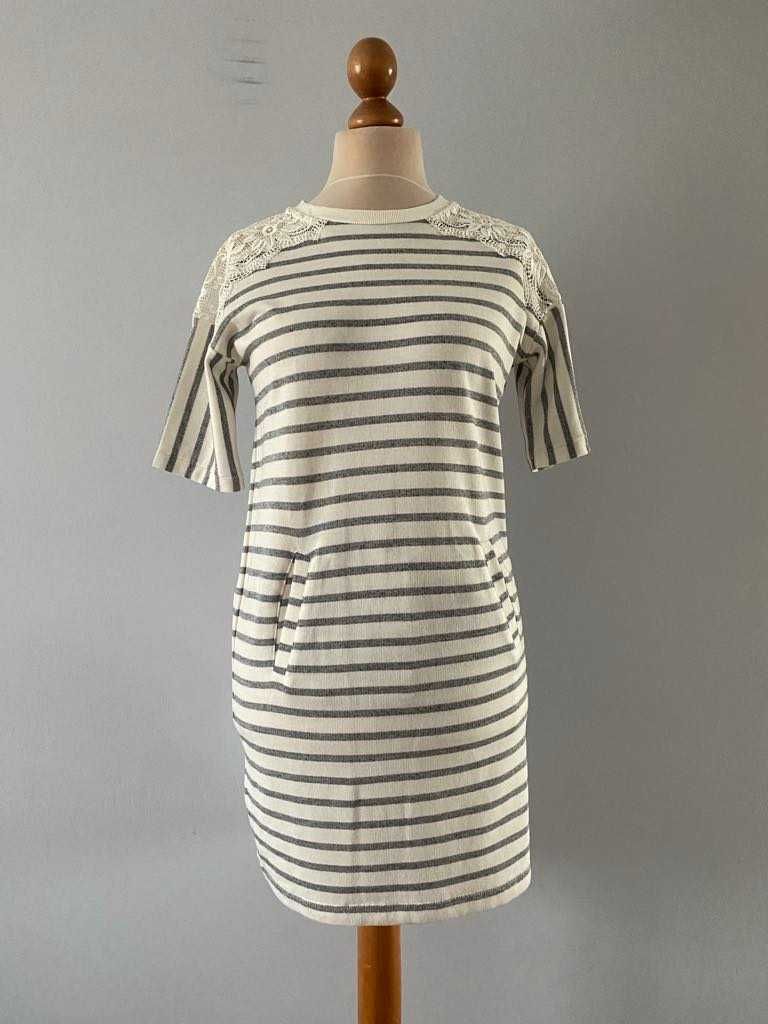NEXT Sukienka tunika bluza koronka kieszenie 36 Nowa z metką