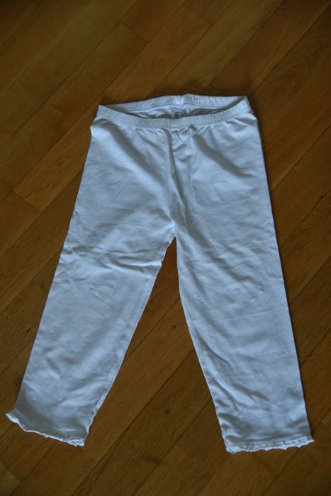 Białe getry spodnie 3/4 na wzrost 146/152cm