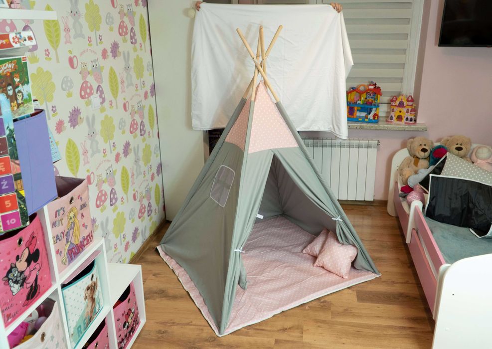 (258M) Okazja!!! NAMIOT dla dzieci TIPI  różowe gwiazki 79zł