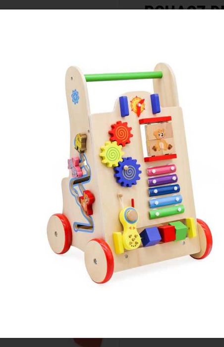 Pchacz dla dziecka chodzik drewniany kostka edukacyjna 6w1
