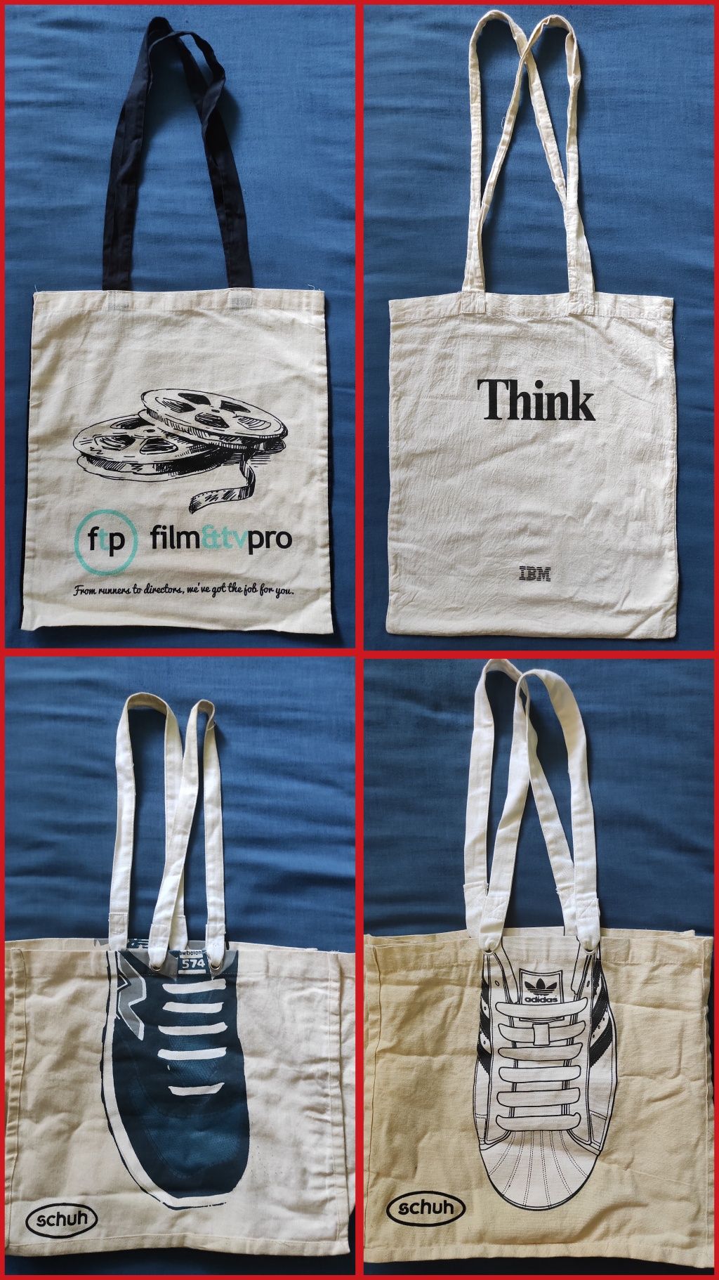 Тканевая эко сумка шоппер пляжная Think IBM, adidas, film & tv pro