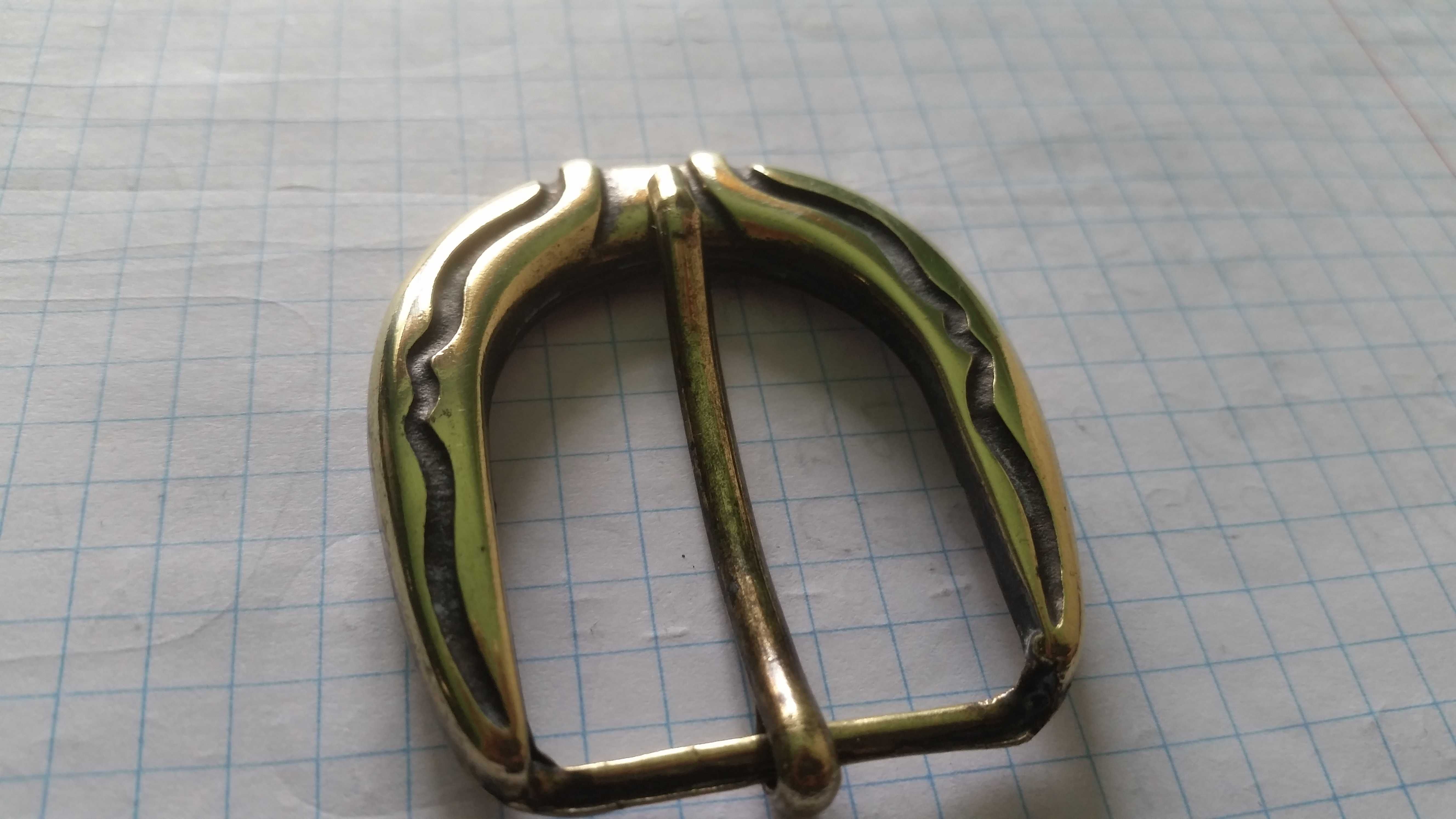 Antyczna, złocona z grawerem klamra na pasek 3cm, wymiana na biżuterię