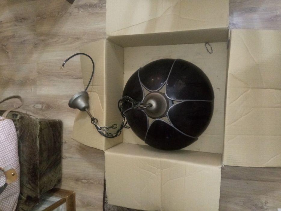 Lampa szkło metal cyna 100w