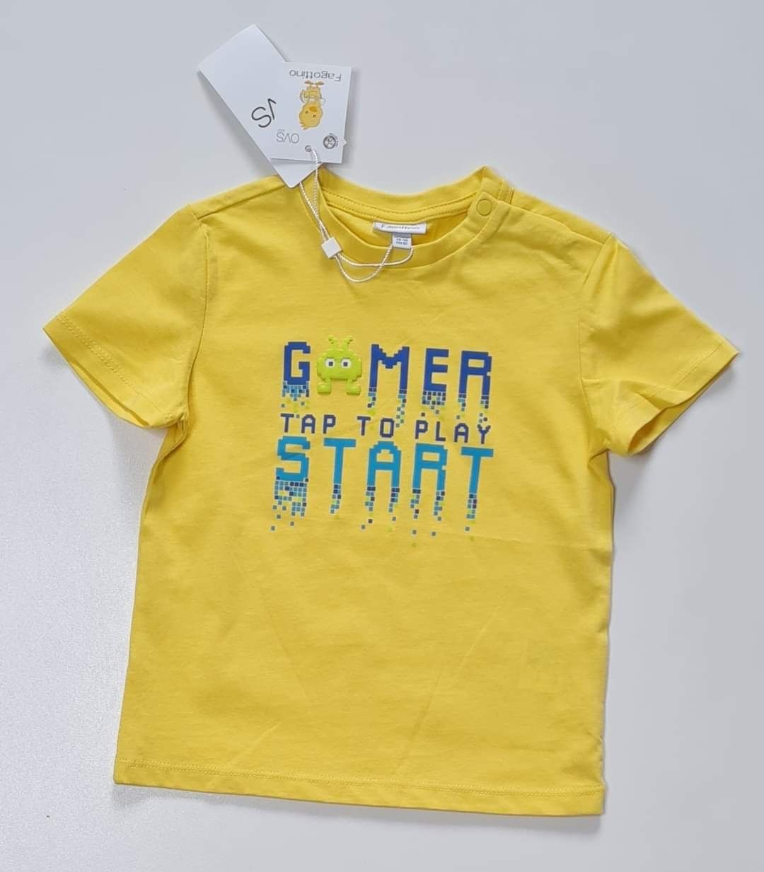 żółta bluzka koszulka t-shirt OVS 92cm 2-2,5 lat gamer