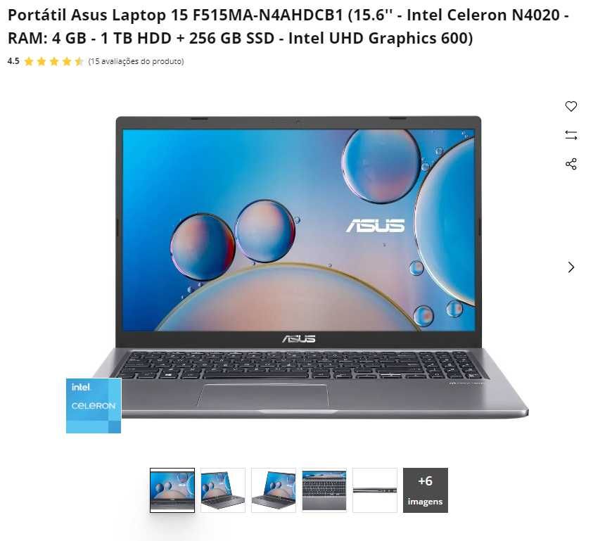 Portátil Asus Laptop na Caixa Selado 100%novo