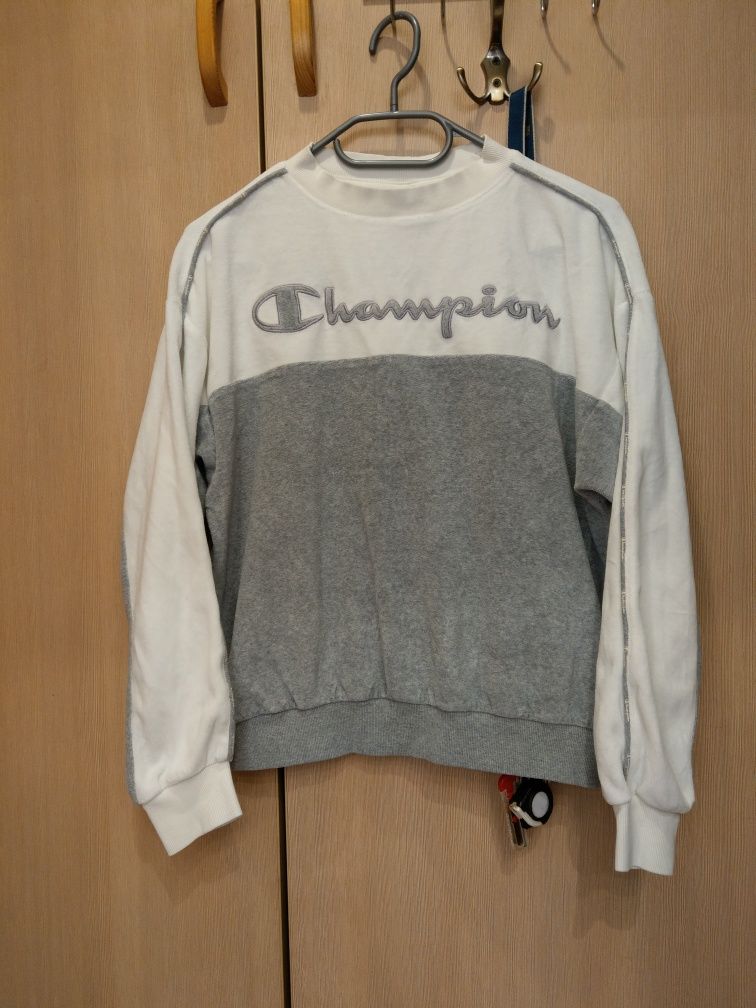 bluza pluszowa damska crewneck Champion Central haft logo