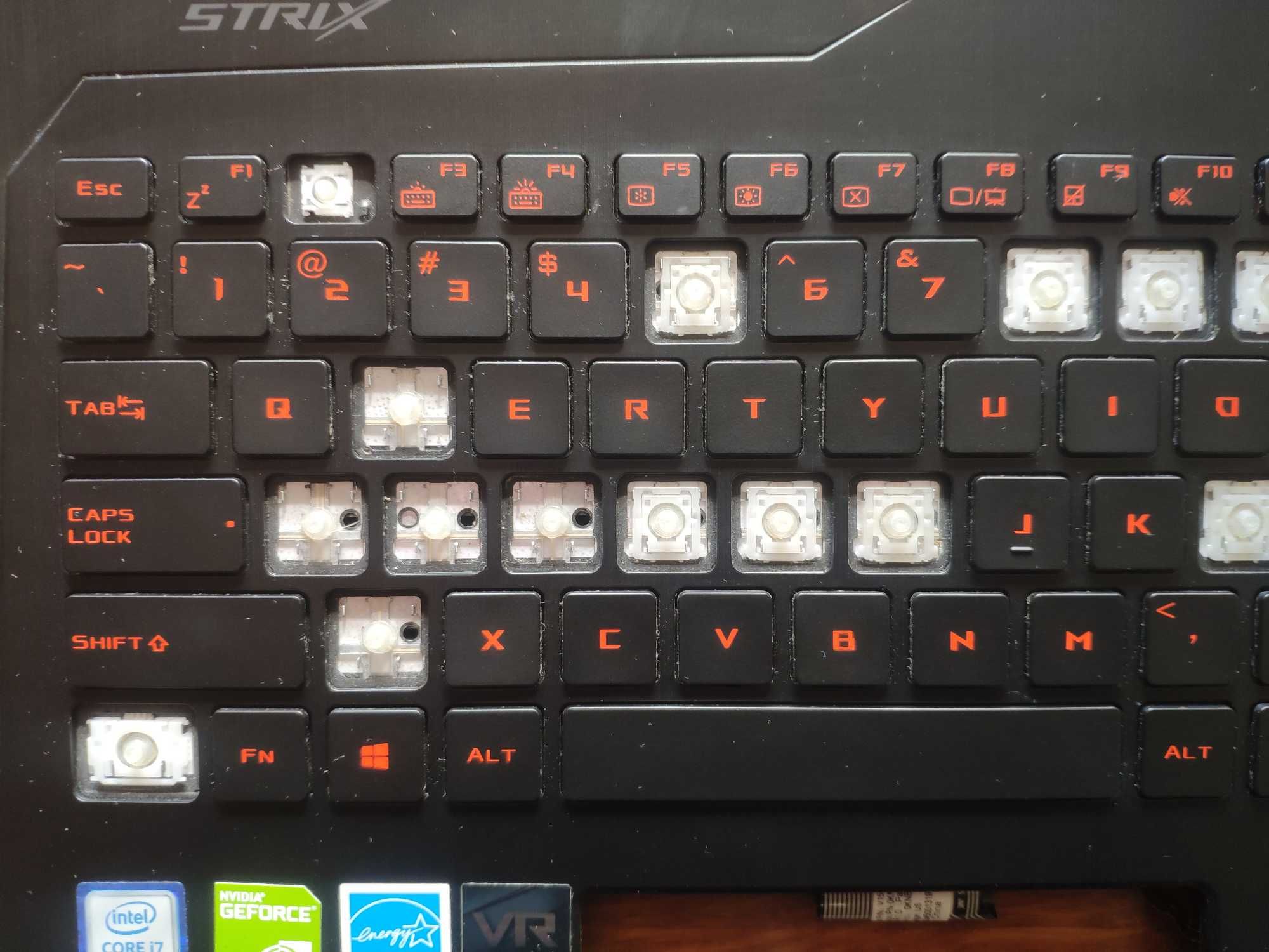 Клавіатура для Asus ROG Strix GL502, палмрест, топкейс з клавішами
