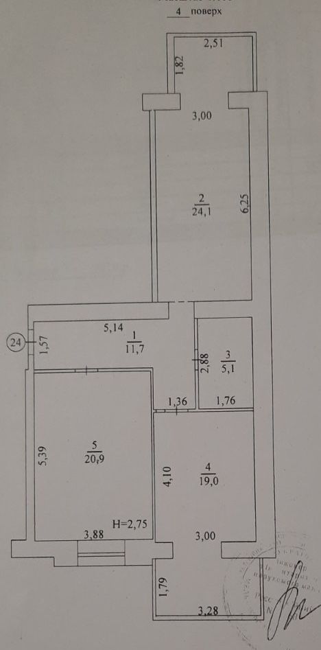 Двокімнатна 80 м2 , ЖК Ковалівський , 4/12