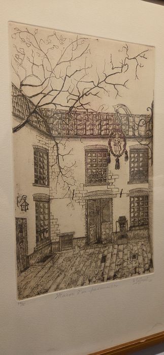 Akwaforta W.Goffmet "Dom w starym stylu"