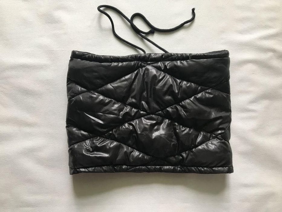 Теплий стьобаний шарф труба снуд Тchibo на флісі об'ємний дутий графіт