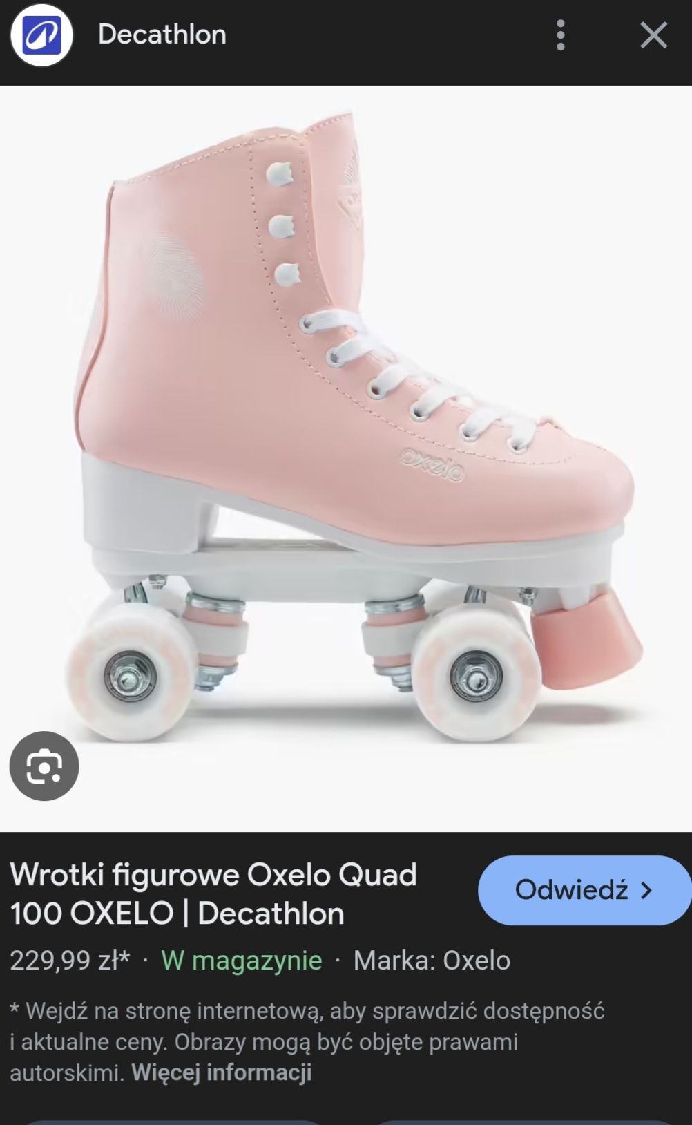 Wrotki figurowe OXELO Quad 100. Roz.34