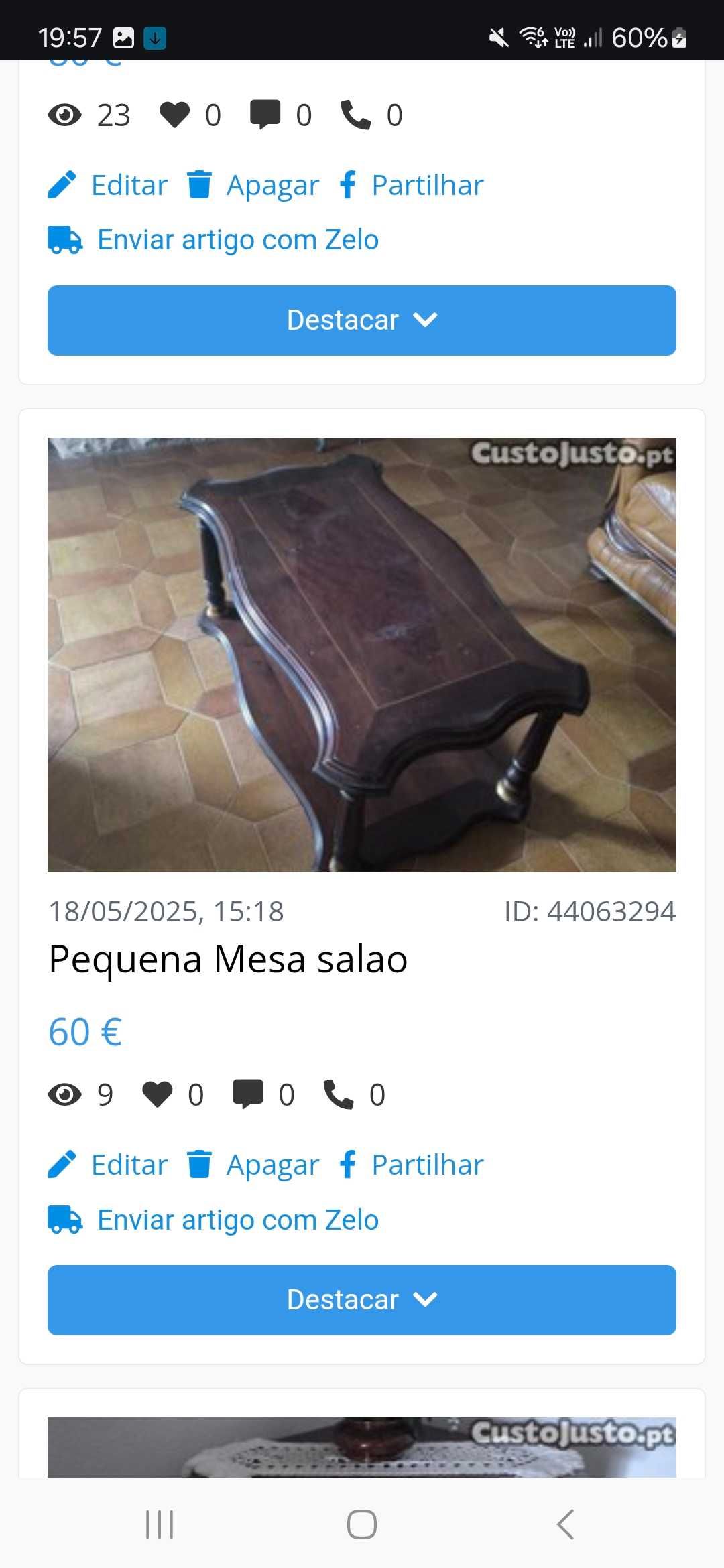 Mesa salao em madeira