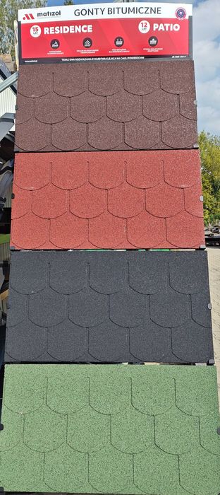 Gont bitumiczny karpiówka , prostokąt, heksagonalny. Matizol RESIDENCE