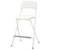 Krzesło barowe składane białe Franklin Ikea 63 cm