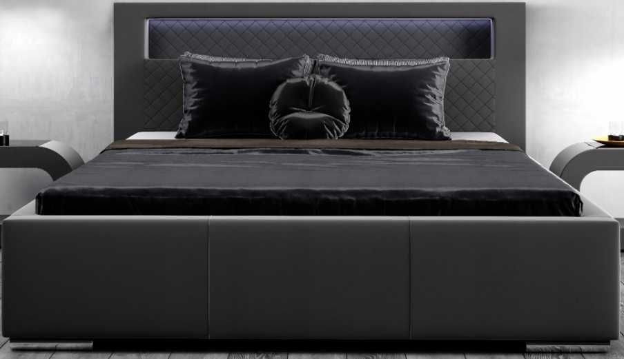 Łóżko Sypialniane tapicerowane 180x200 + LED Stelaż
