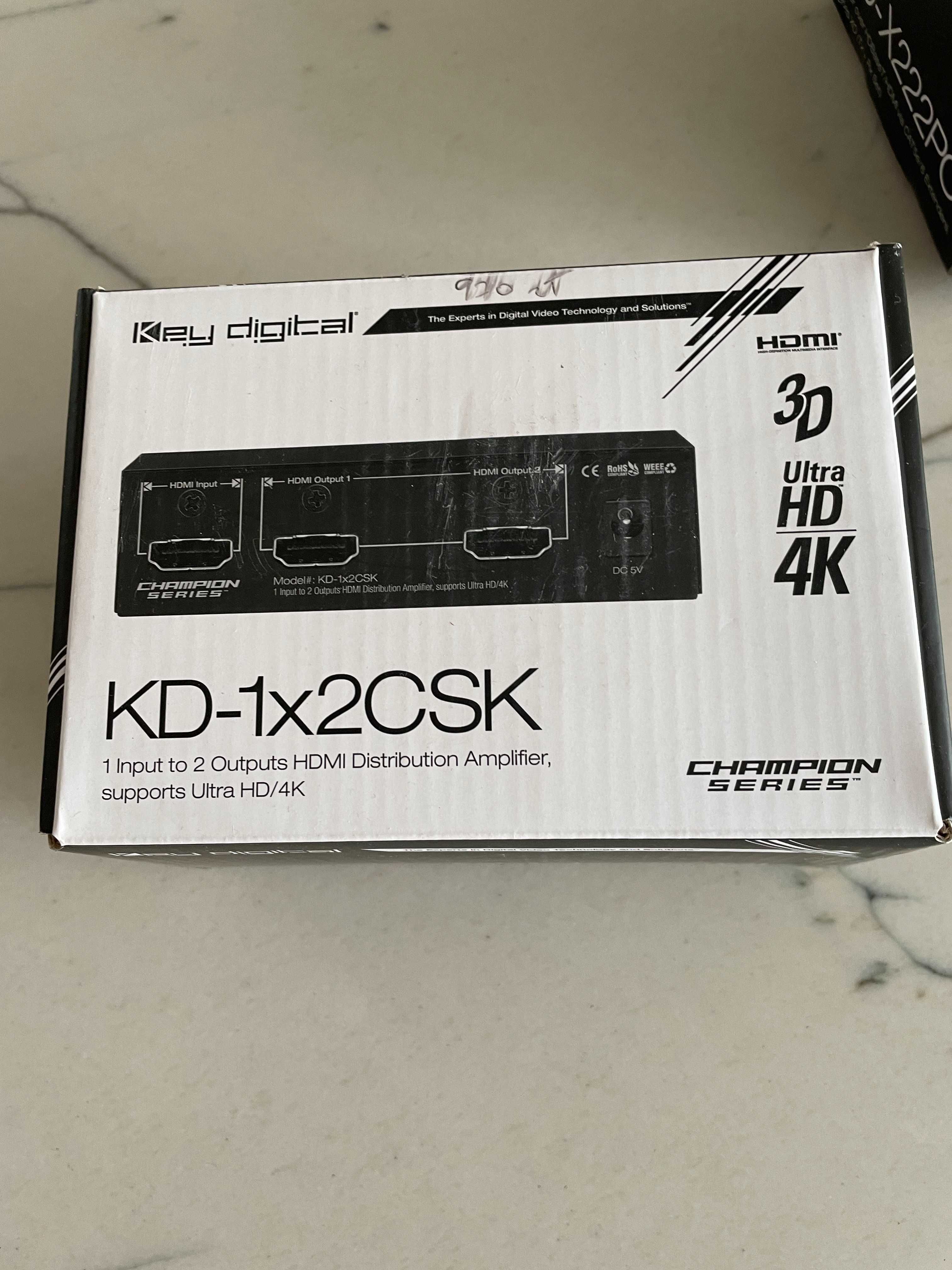 Dystrybutor sygnału HDMI  KEY DIGITAL KD-1X2CSK