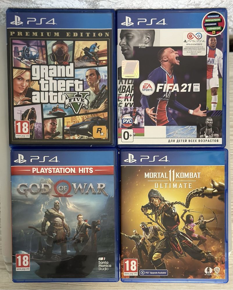 Ігри для PS, GTA 5 premium edition, Got of war, Mortal Kombat 11