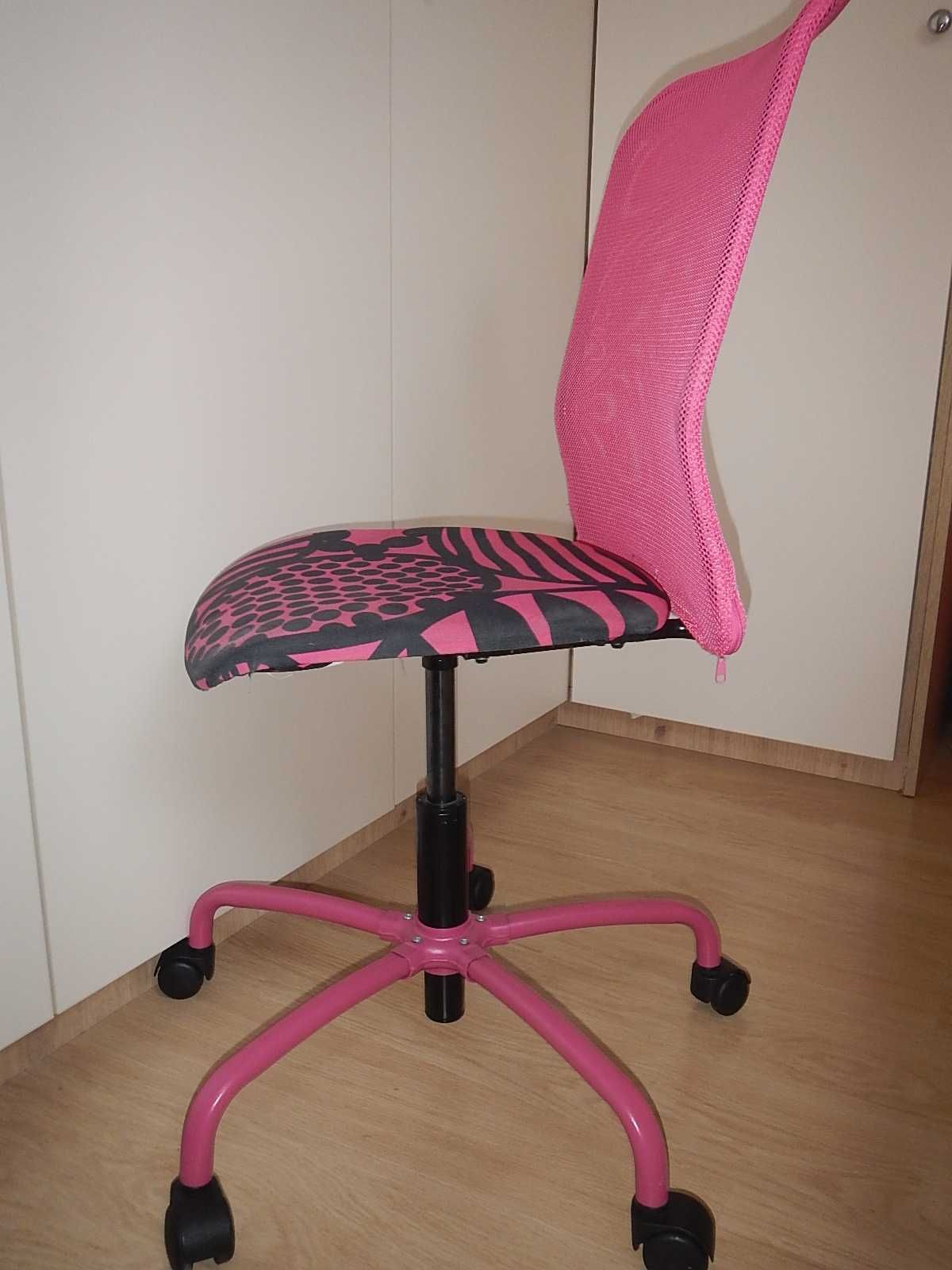 Fotel obrotowy Krzesło biurowe dziecięce różowe